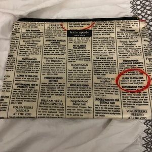 Kate Spade Newspaper Cosmetic Bag